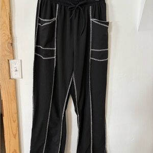 Black Pants with White Stitching